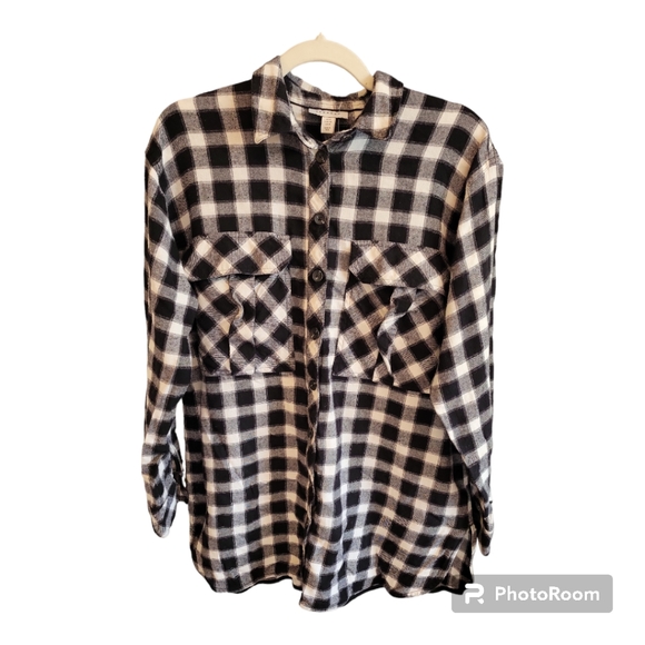 NWOT ASOS Topshop Relaxed Long Sleeve Boyfriend Checkered Button Down Shirt - Picture 5 of 10
